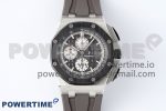 Royal Oak Offshore 44mm SS Ceramic Bezel APF 1:1 Best Edition Gray Dial on Rubber Strap A3126