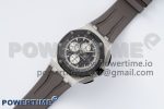 Royal Oak Offshore 44mm SS Ceramic Bezel APF 1:1 Best Edition Gray Dial on Rubber Strap A3126 - Image 2