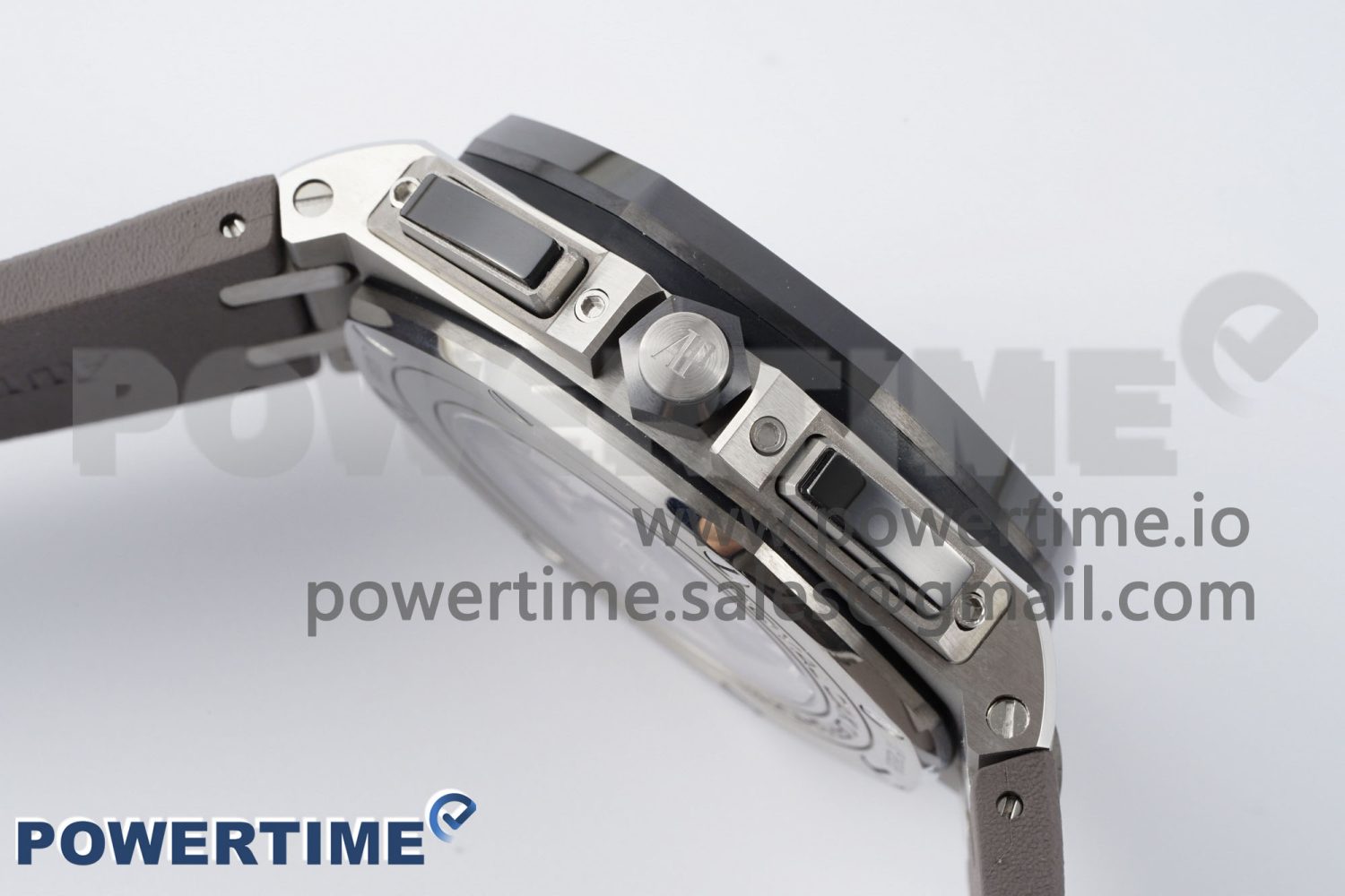 Royal Oak Offshore 44mm SS Black Ceramic Bezel APF 1:1 Best Edition Gray Dial on Gray Rubber Strap A3126 - Image 6