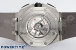 Royal Oak Offshore 44mm SS Black Ceramic Bezel APF 1:1 Best Edition Gray/Blue Dial on Gray Rubber Strap A3126 - Image 9