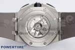 Royal Oak Offshore 44mm SS Black Ceramic Bezel APF 1:1 Best Edition Gray Dial on Gray Rubber Strap A3126 - Image 11