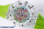 Royal Oak Offshore 44mm Transparent APF Best Edition Colorful Dial on Green Rubber Strap A3126 - Image 3