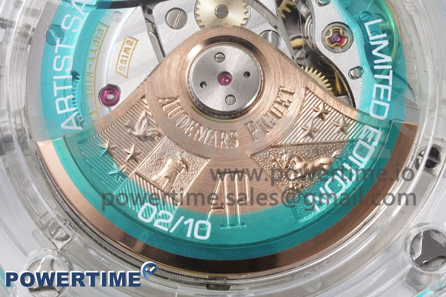 Royal Oak Offshore 44mm Transparent APF Best Edition Colorful Dial on Green Rubber Strap A3126 - Image 11