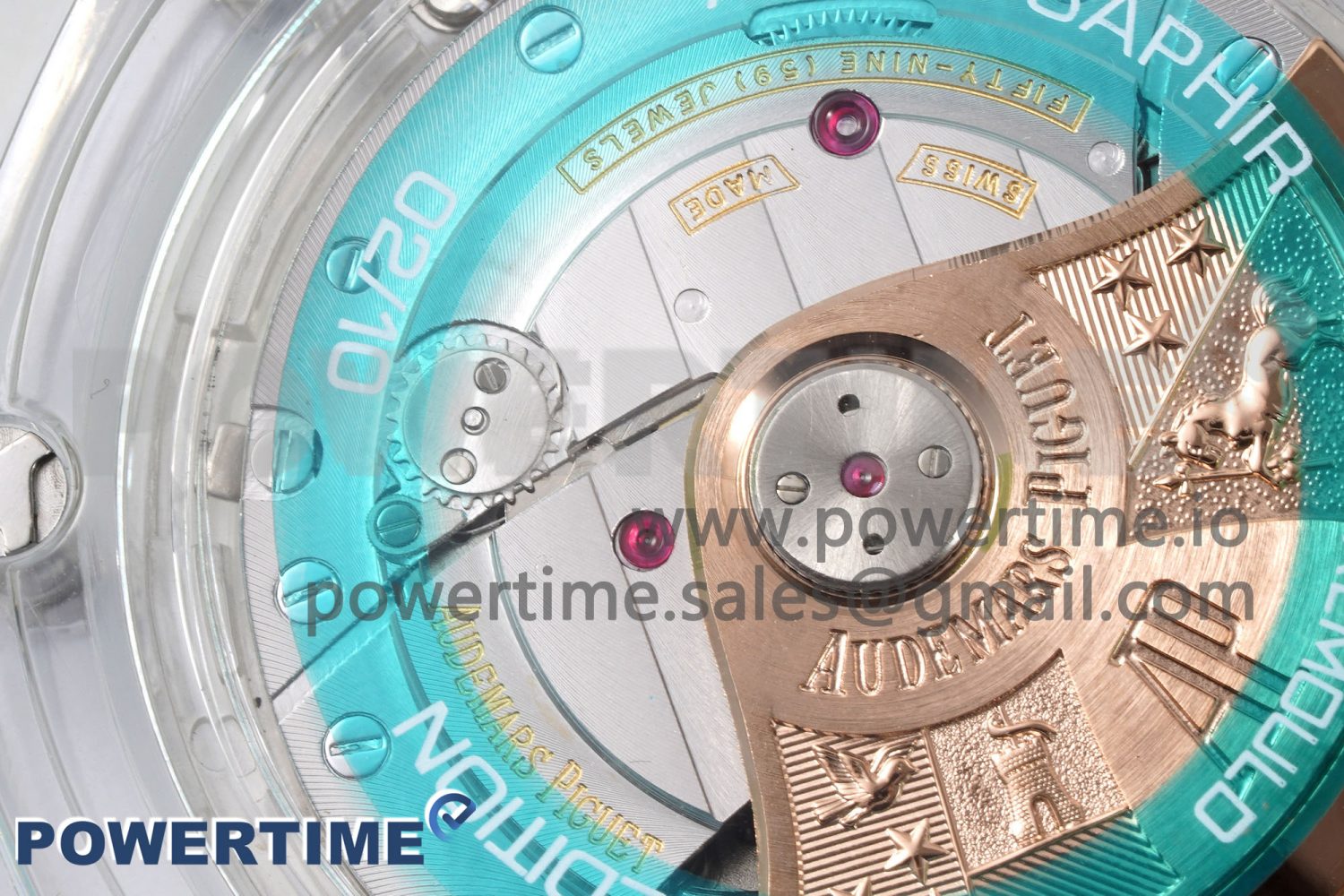 Royal Oak Offshore 44mm Transparent APF Best Edition Colorful Dial on Green Rubber Strap A3126 - Image 12
