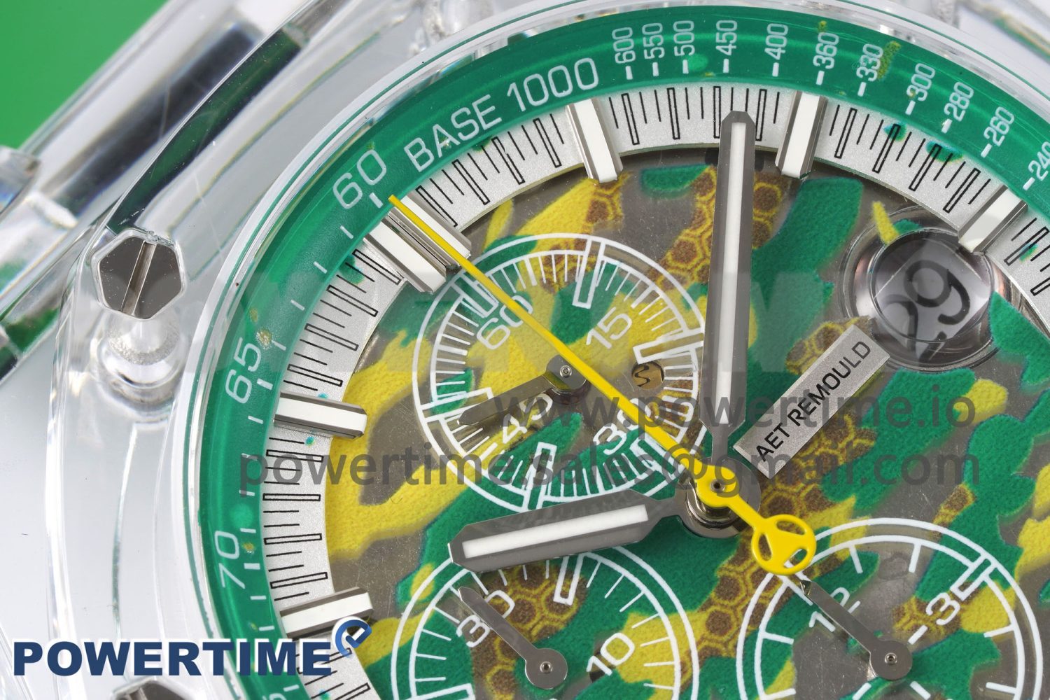 Royal Oak Offshore 44mm Transparent APF Best Edition Green Dial on Green Rubber Strap A3126 - Image 4