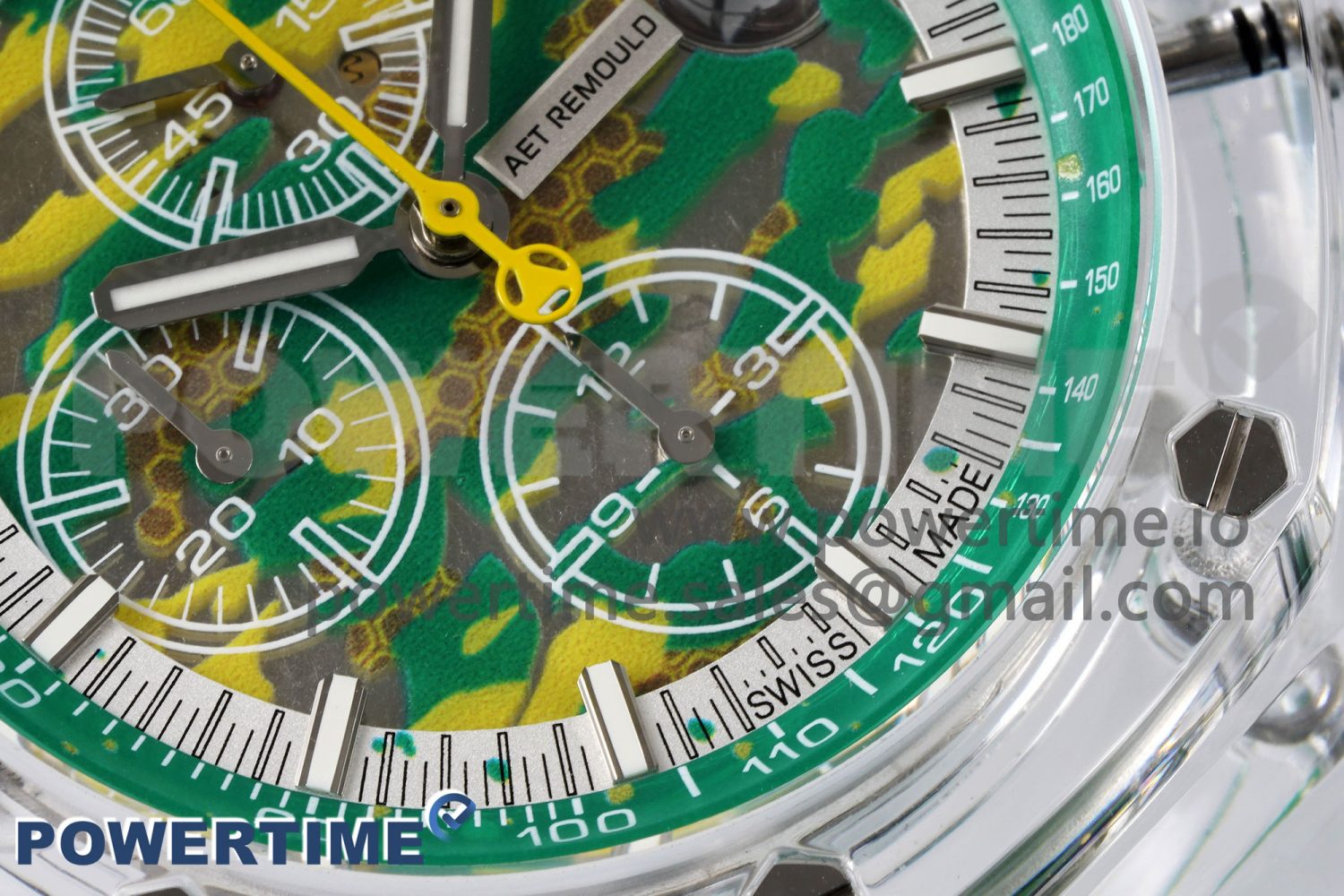 Royal Oak Offshore 44mm Transparent APF Best Edition Green Dial on Green Rubber Strap A3126 - Image 5