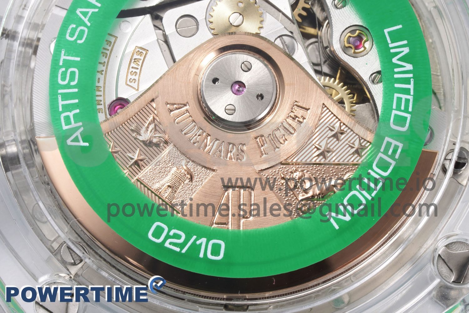 Royal Oak Offshore 44mm Transparent APF Best Edition Green Dial on Green Rubber Strap A3126 - Image 11
