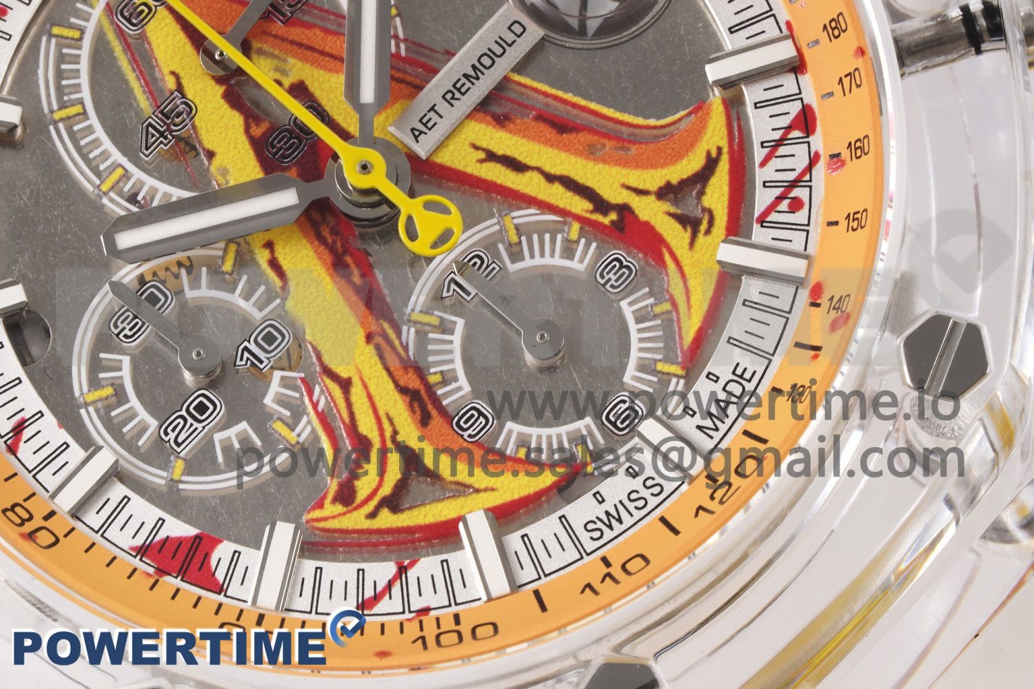 Royal Oak Offshore 44mm Transparent APF Best Edition Yellow Dial on Yellow Rubber Strap A3126 - Image 5