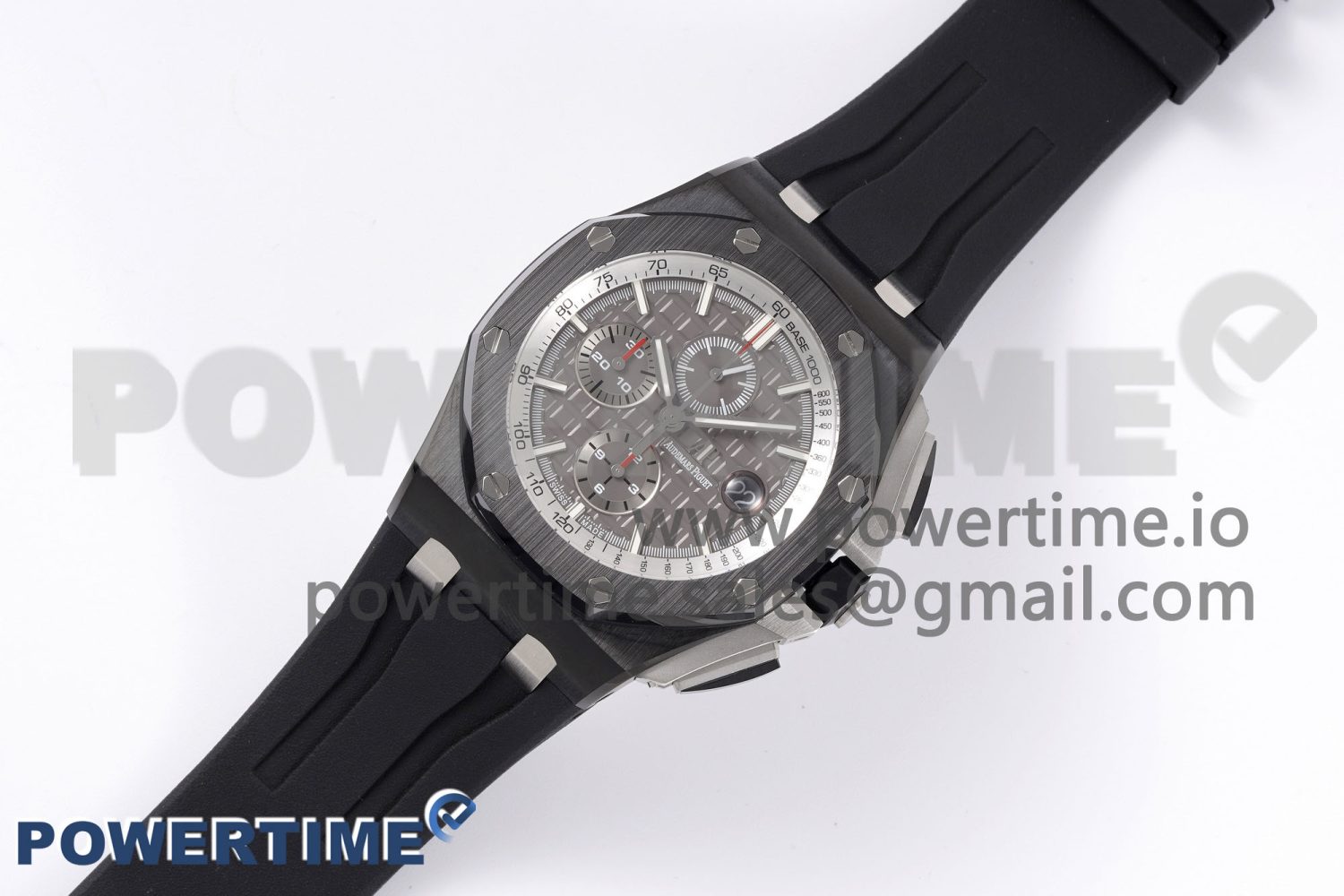 Royal Oak Offshore 44mm Black Ceramic APF 1:1 Best Edition Gray Dial on Black Rubber Strap A3126 - Image 2