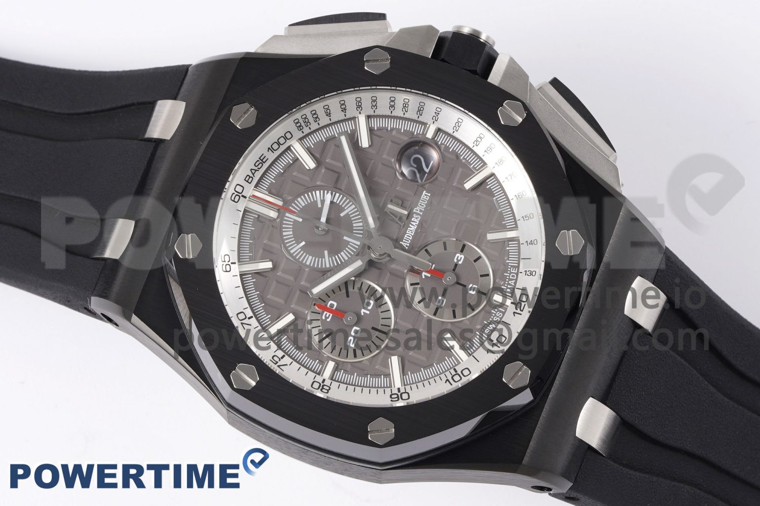 Royal Oak Offshore 44mm Black Ceramic APF 1:1 Best Edition Gray Dial on Black Rubber Strap A3126 - Image 3