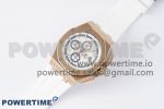 Royal Oak Offshore 44mm RG APF 1:1 Best Edition White Dial on White Rubber Strap A3126 - Image 2