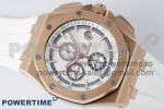Royal Oak Offshore 44mm RG APF 1:1 Best Edition White Dial on White Rubber Strap A3126 - Image 3