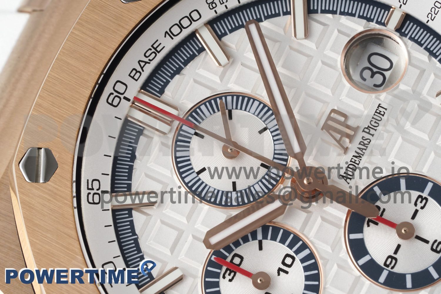 Royal Oak Offshore 44mm RG APF 1:1 Best Edition White Dial on White Rubber Strap A3126 - Image 4