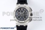 Royal Oak Offshore 44mm SS APF 1:1 Best Edition Black/Blue Dial on Black Leather Strap A3126