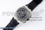 Royal Oak Offshore 44mm SS APF 1:1 Best Edition Black/Blue Dial on Black Leather Strap A3126 - Image 2