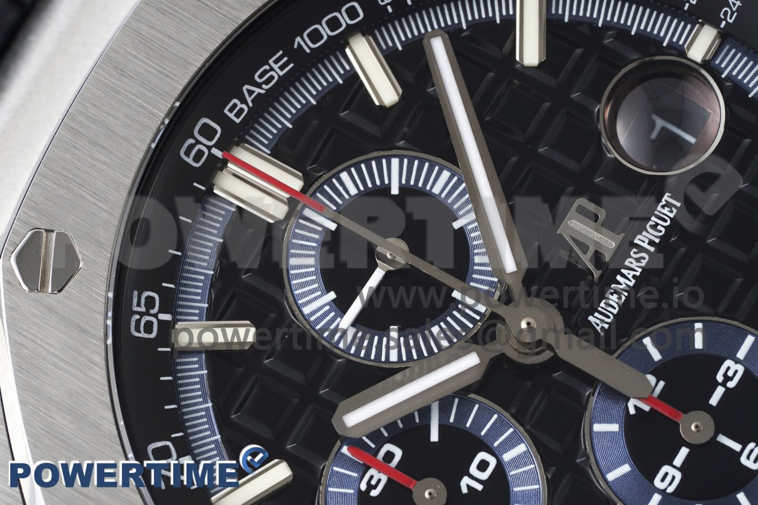 Royal Oak Offshore 44mm SS APF 1:1 Best Edition Black/Blue Dial on Black Leather Strap A3126 - Image 4