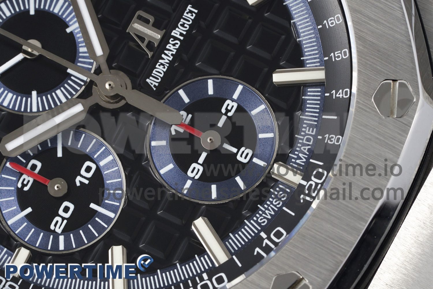 Royal Oak Offshore 44mm SS APF 1:1 Best Edition Black/Blue Dial on Black Leather Strap A3126 - Image 5