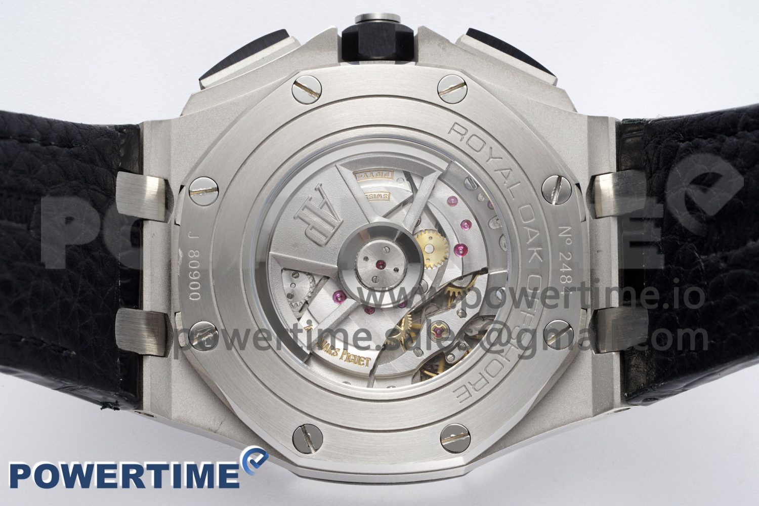 Royal Oak Offshore 44mm SS APF 1:1 Best Edition Gray/Blue Dial on Black Leather Strap A3126 - Image 8