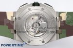 Royal Oak Offshore 44mm SS Green Ceramic Bezel APF 1:1 Best Edition Cream Dial on Camo Rubber Strap A3126 - Image 9