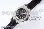 Royal Oak Offshore 42mm SS APF 1:1 Best Edition Black Dial on Black Leather Strap A3126 - Image 2