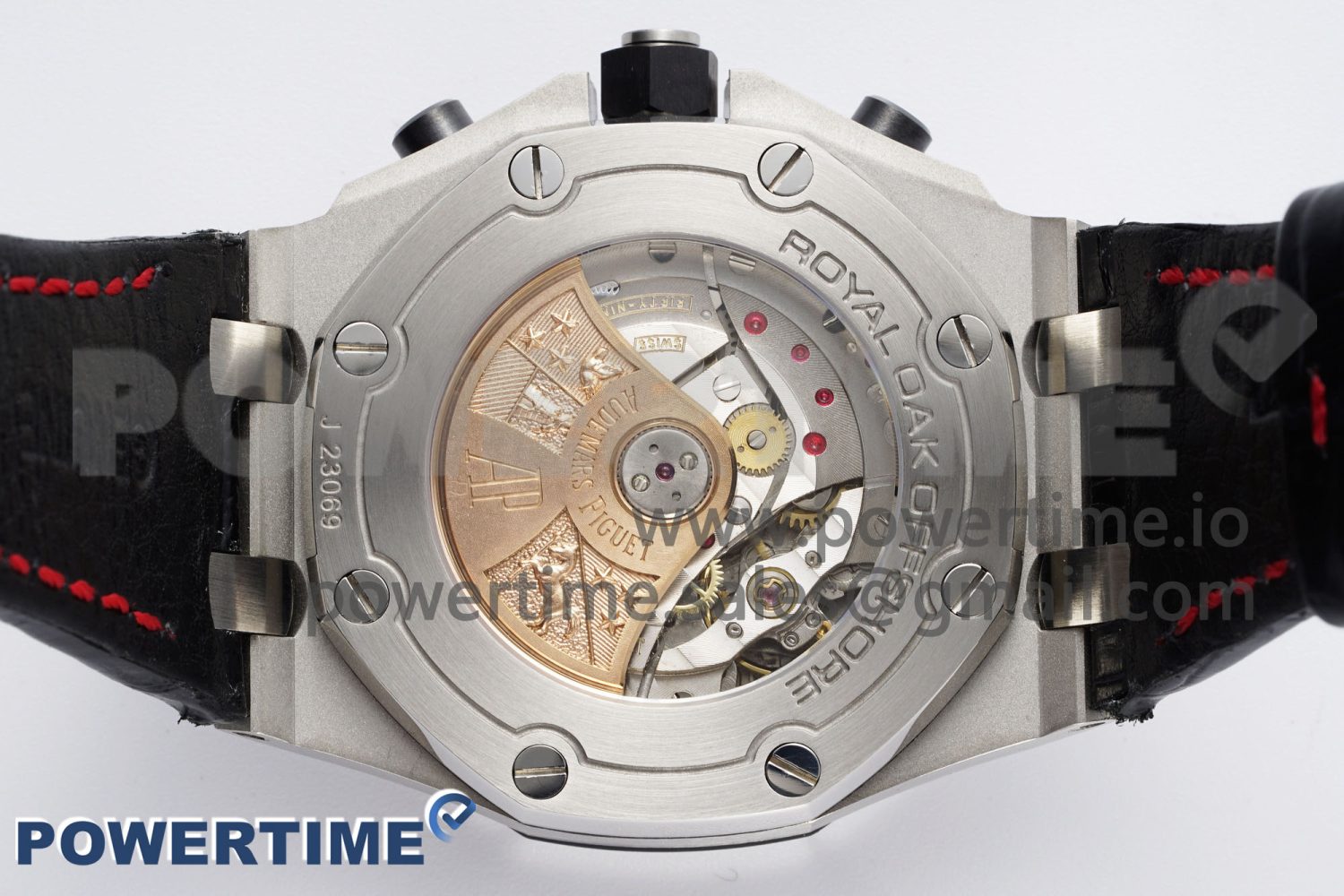 Royal Oak Offshore 42mm SS APF 1:1 Best Edition Black Dial on Black Leather Strap A3126 - Image 8