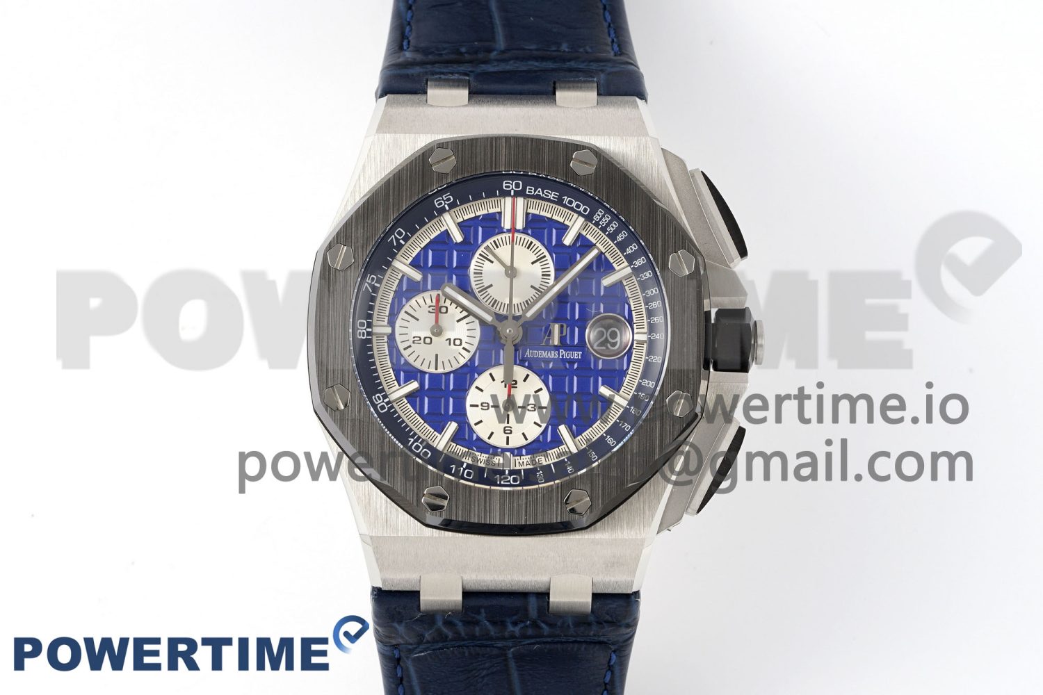 Royal Oak Offshore 44mm Black Ceramic Bezel APF 1:1 Best Edition Blue Dial on Black Rubber Strap A3126 V2 - Image 1