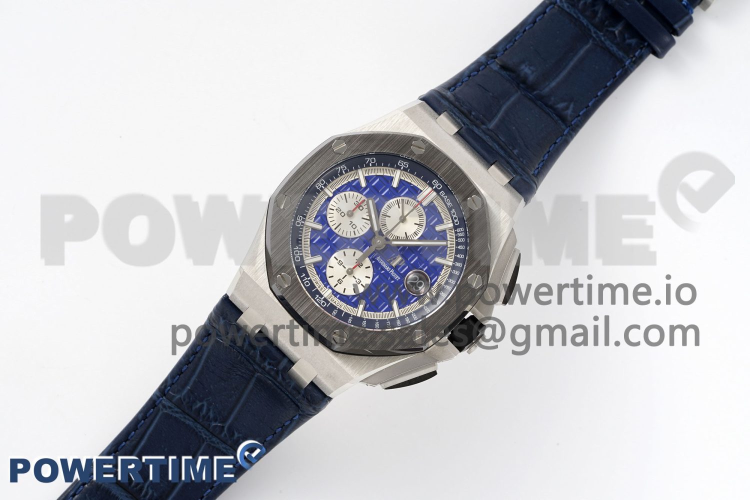 Royal Oak Offshore 44mm Black Ceramic Bezel APF 1:1 Best Edition Blue Dial on Black Rubber Strap A3126 V2 - Image 2