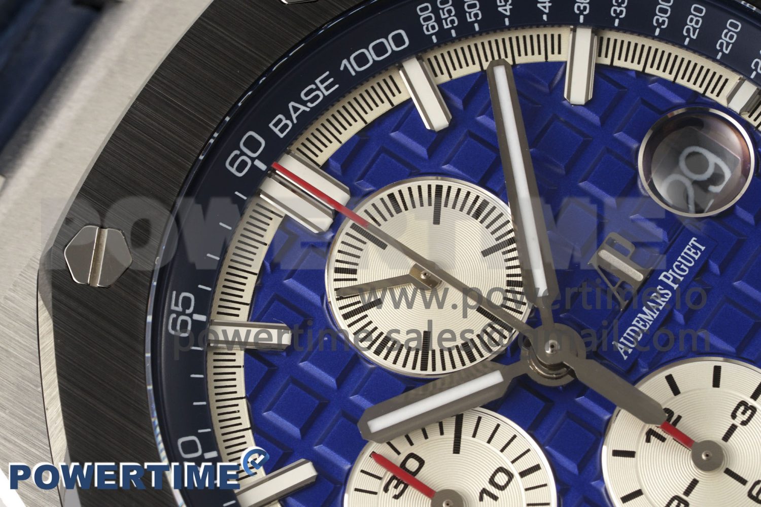 Royal Oak Offshore 44mm Black Ceramic Bezel APF 1:1 Best Edition Blue Dial on Black Rubber Strap A3126 V2 - Image 4