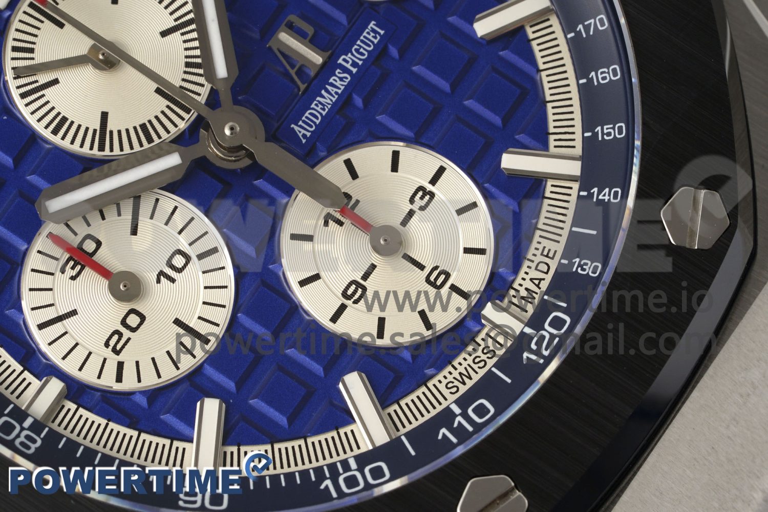 Royal Oak Offshore 44mm Black Ceramic Bezel APF 1:1 Best Edition Blue Dial on Black Rubber Strap A3126 V2 - Image 5