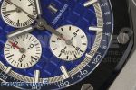 Royal Oak Offshore 44mm Black Ceramic Bezel APF 1:1 Best Edition Blue Dial on Black Rubber Strap A3126 V2 - Image 5