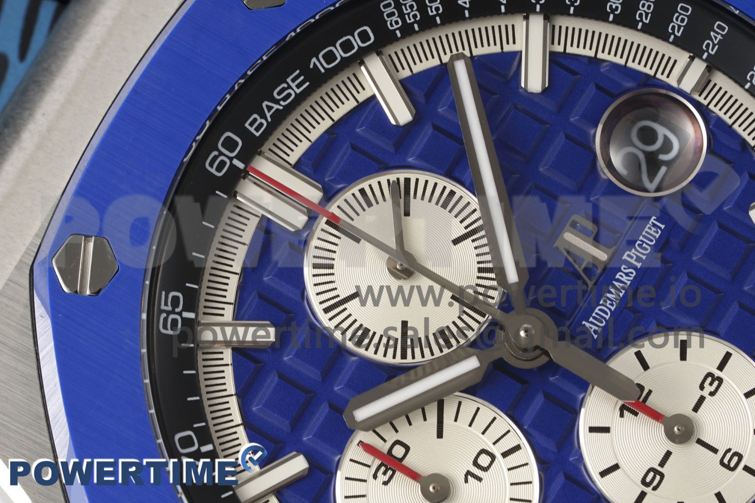 Royal Oak Offshore 44mm Blue Ceramic Bezel APF 1:1 Best Edition Blue Dial on Blue Camou Strap A3126 V2 - Image 4
