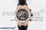 Royal Oak Offshore 42mm RG Bezel APF 1:1 Best Edition Black/RG Dial on Black Leather Strap A3126