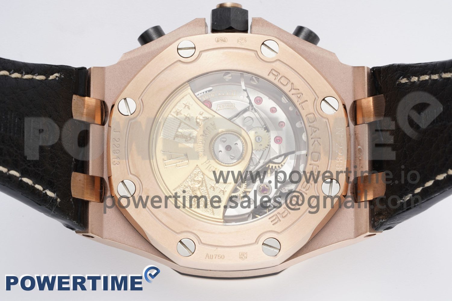 Royal Oak Offshore 42mm RG Bezel APF 1:1 Best Edition Black/RG Dial on Black Leather Strap A3126 - Image 8