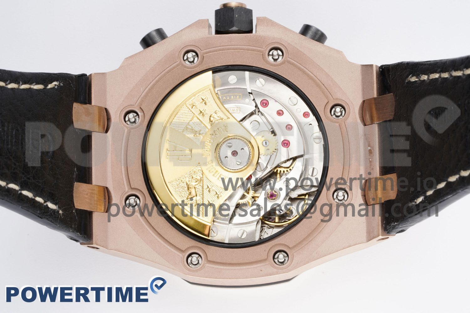 Royal Oak Offshore 42mm RG Bezel APF 1:1 Best Edition Black/RG Dial on Black Leather Strap A3126 - Image 9