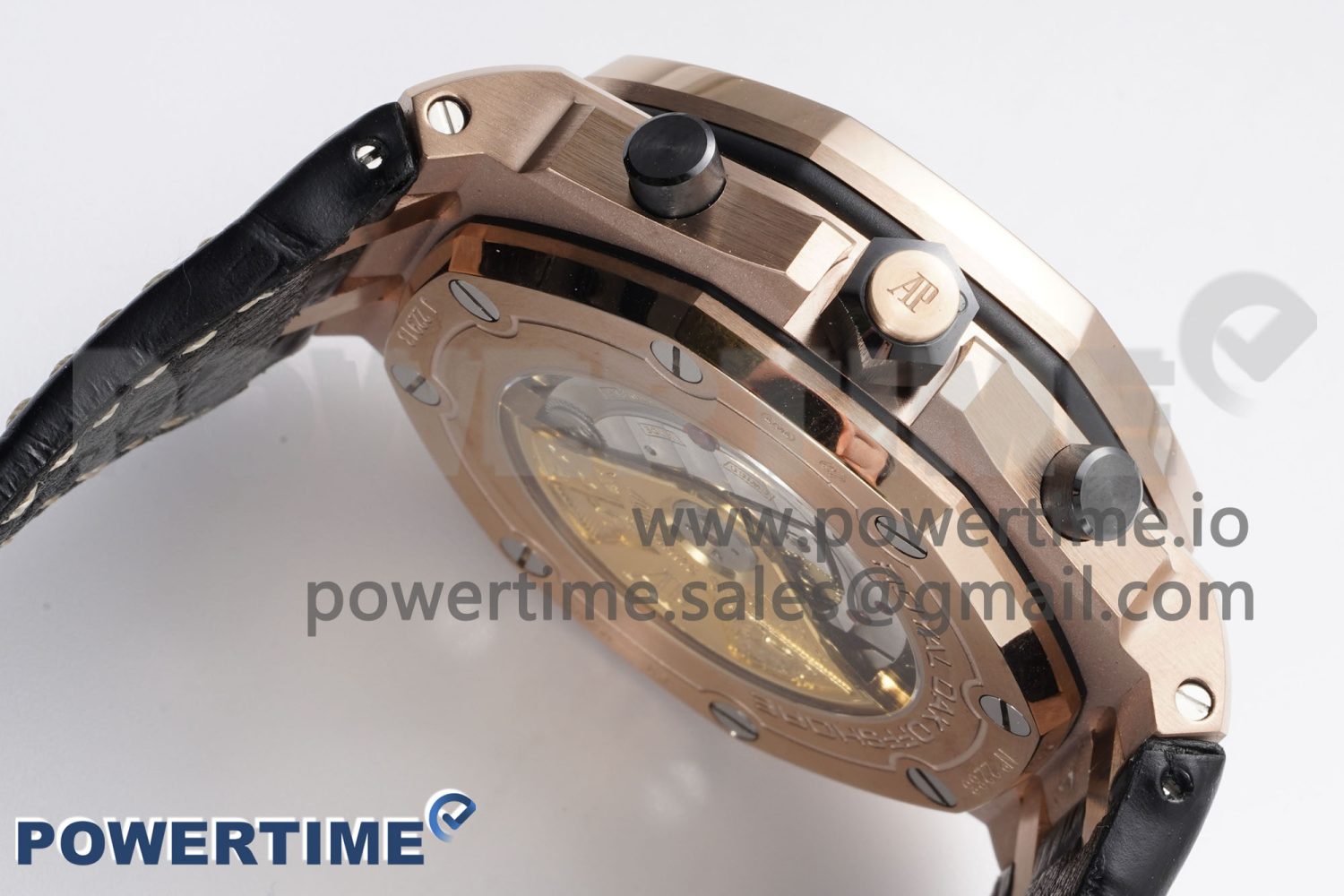 Royal Oak Offshore 42mm RG Bezel APF 1:1 Best Edition Black/RG Dial on Black Leather Strap A3126 - Image 6