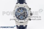 Royal Oak Offshore 42mm SS APF 1:1 Best Edition Black/Blue Dial on Blue Leather Strap A3126