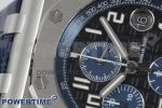 Royal Oak Offshore 42mm SS APF 1:1 Best Edition Black/Blue Dial on Blue Leather Strap A3126 - Image 4