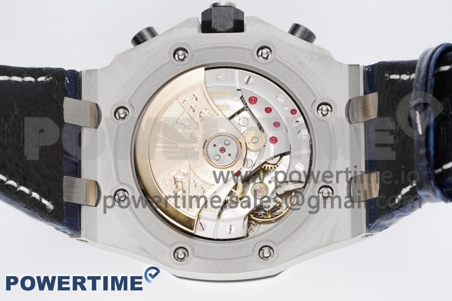 Royal Oak Offshore 42mm SS APF 1:1 Best Edition Black/Blue Dial on Blue Leather Strap A3126 - Image 9