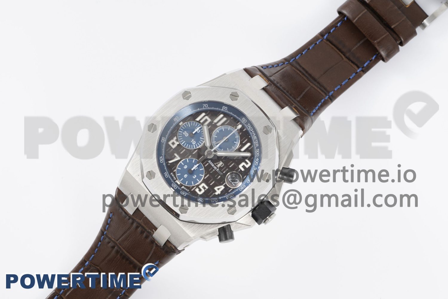 Royal Oak Offshore 42mm SS APF 1:1 Best Edition Brown Dial on Brown Leather Strap A3126 - Image 2