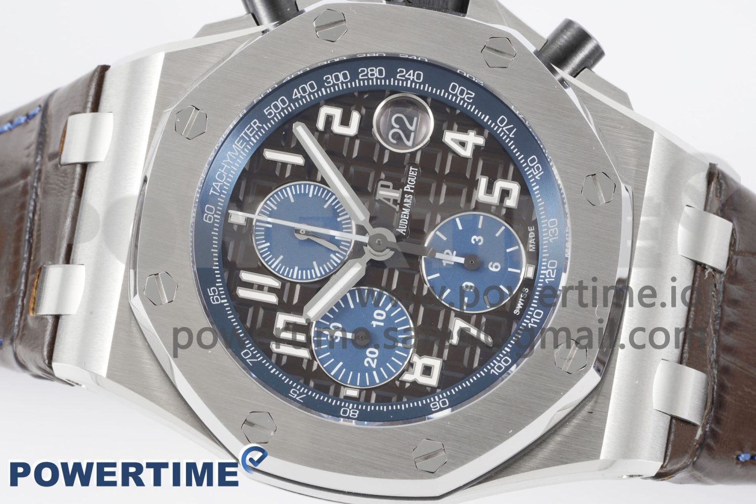 Royal Oak Offshore 42mm SS APF 1:1 Best Edition Brown Dial on Brown Leather Strap A3126 - Image 3