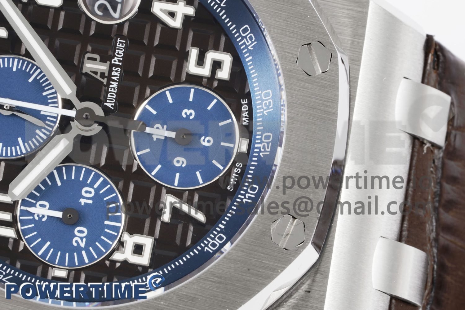 Royal Oak Offshore 42mm SS APF 1:1 Best Edition Brown Dial on Brown Leather Strap A3126 - Image 5
