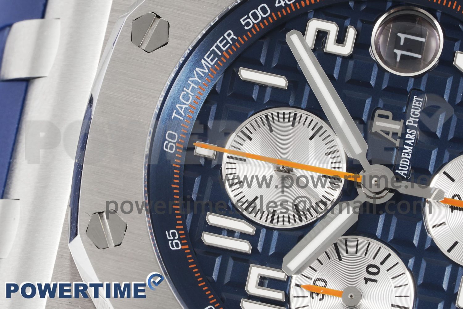 Royal Oak Offshore 42mm SS APF 1:1 Best Edition Blue/Silver Dial on Blue Rubber Strap A3126 - Image 4