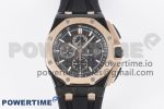 Royal Oak Offshore 44mm Forged Carbon RG Bezel APF 1:1 Best Edition Black Dial on Rubber Strap A3126 V2