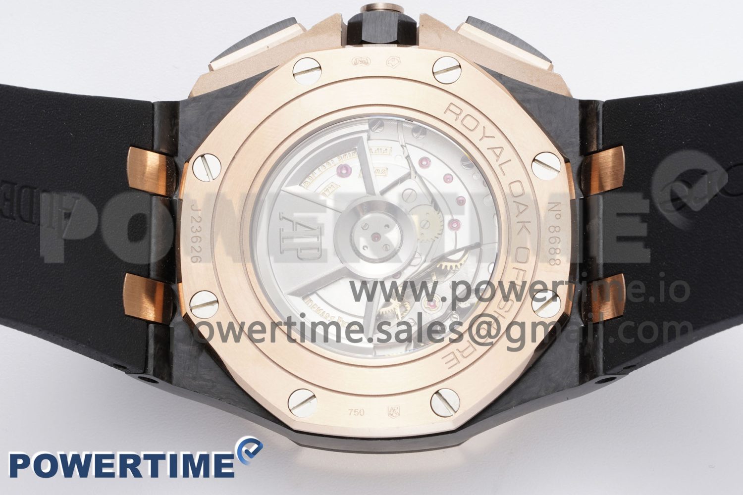 Royal Oak Offshore 44mm Forged Carbon RG Bezel APF 1:1 Best Edition Black Dial on Rubber Strap A3126 V2 - Image 8