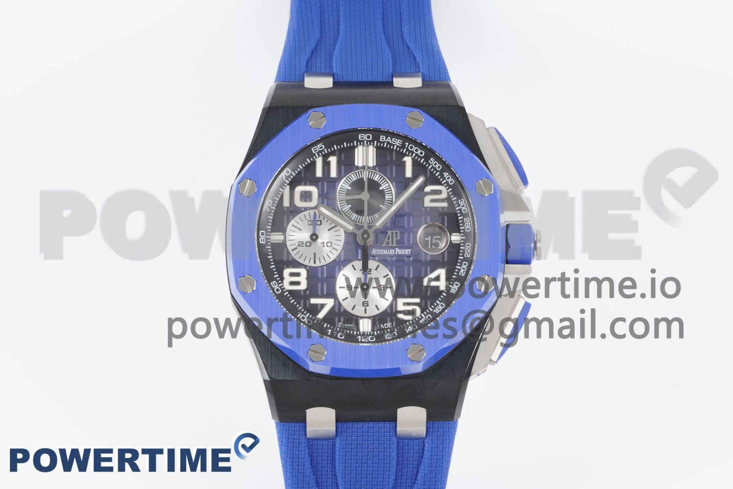 Royal Oak Offshore 44mm Blue/Black Ceramic APF 1:1 Best Edition Blue/Black Dial on Rubber Strap A3126 V2 - Image 1