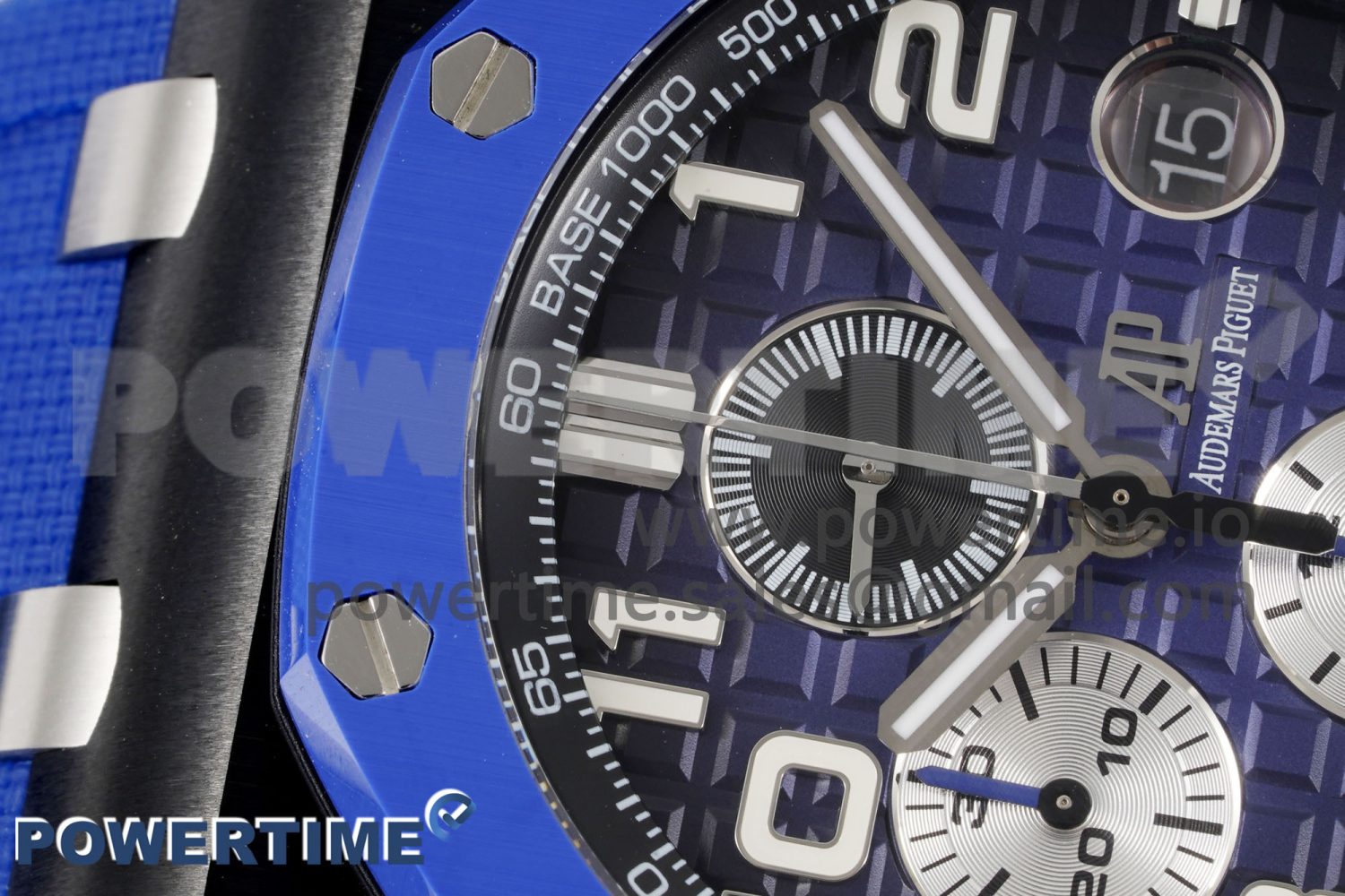 Royal Oak Offshore 44mm Blue/Black Ceramic APF 1:1 Best Edition Blue/Black Dial on Rubber Strap A3126 V2 - Image 4