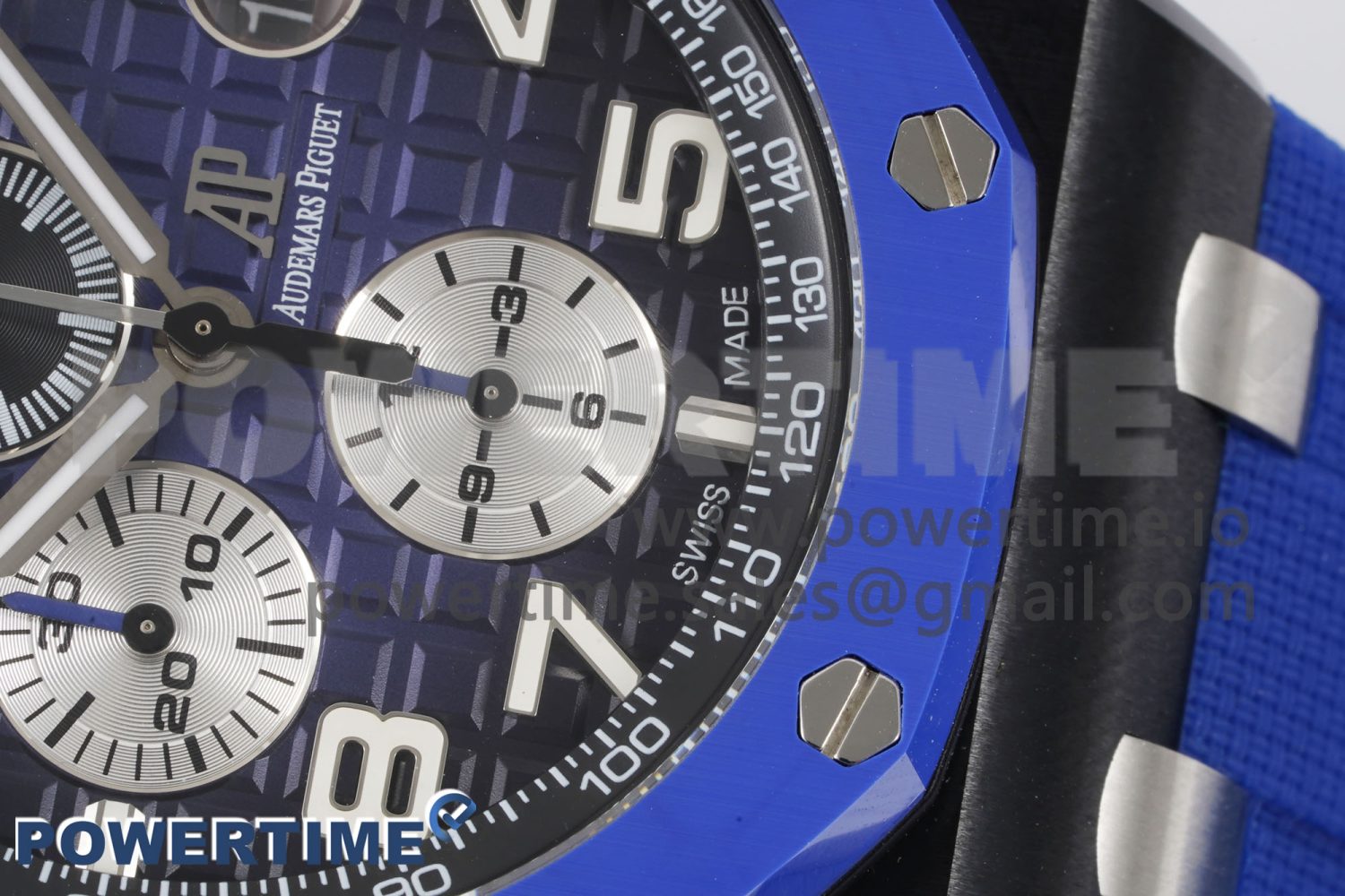 Royal Oak Offshore 44mm Blue/Black Ceramic APF 1:1 Best Edition Blue/Black Dial on Rubber Strap A3126 V2 - Image 5