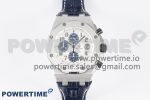 Royal Oak Offshore 42mm SS APF 1:1 Best Edition White/Blue Dial on Blue Leather Strap A7750