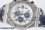 Royal Oak Offshore 42mm SS APF 1:1 Best Edition White/Blue Dial on Blue Leather Strap A7750 - Image 3