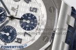 Royal Oak Offshore 42mm SS APF 1:1 Best Edition White/Blue Dial on Blue Leather Strap A7750 - Image 5